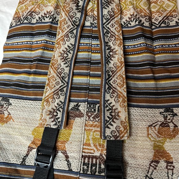 Peruvian Alpaca Backpack Casual Hiking Camping Travel Backpacks Lightweight - Picture 5 of 6